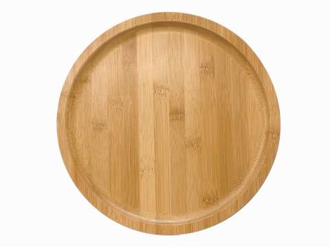 Round bamboo serving tray 